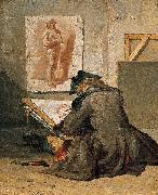 Jean Simeon Chardin Young Student Drawing Spain oil painting artist